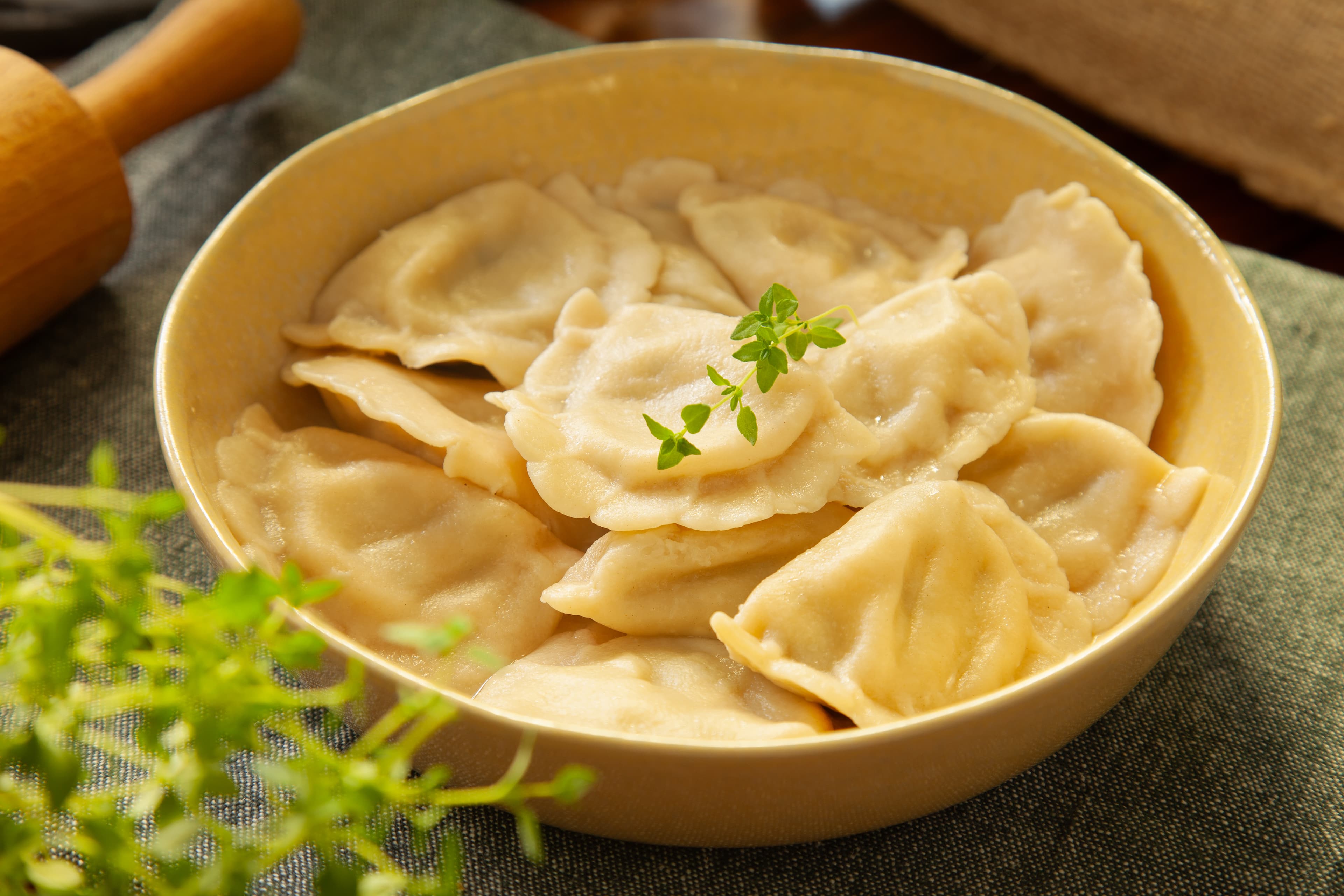 Pierogi z kurczakiem, serem i szpinakiem Herbowa